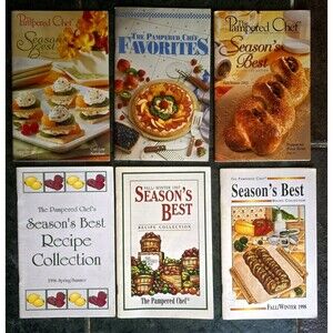 Lot of 6 Pampered Chef SEASONS BEST Magazine  COOKBOOKS Color Illustrate Recipes